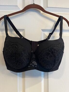 Auden Black Lace Balconette Coverage Lightly Lined Underwire Bra